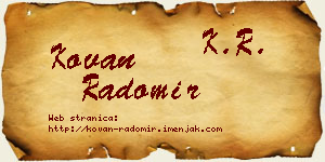 Kovan Radomir vizit kartica